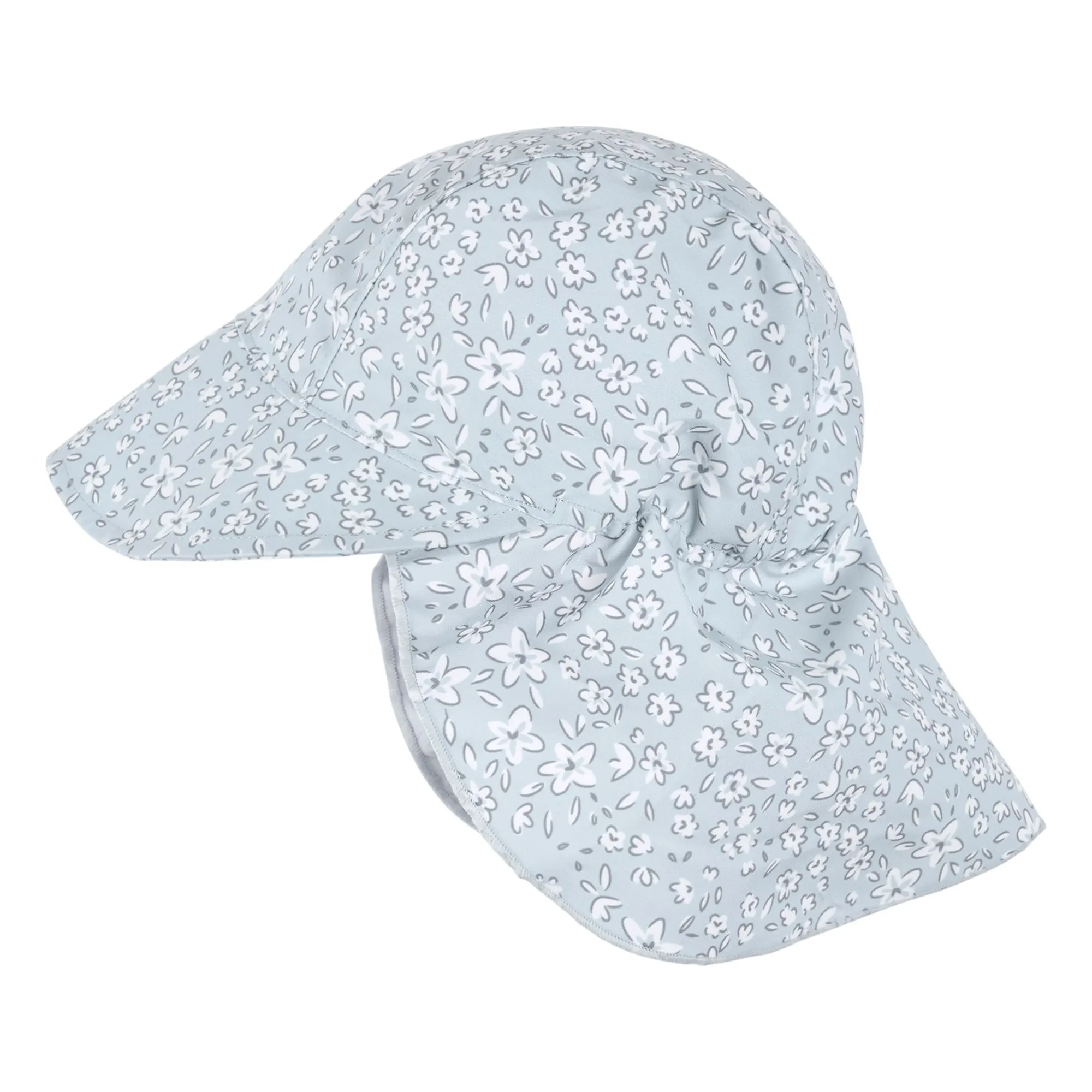 Petit Lem Blue Fleurie Recycled Fiber Uv Protection Cap
