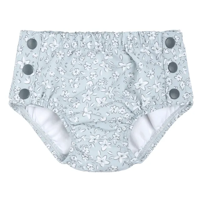 Couche de Bain Anti-UV Fleurie Fibres Recyclées | Bleu