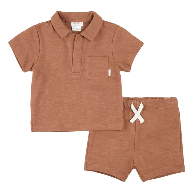 Ensemble Chemise et Short Eponge Coton Bio | Argile