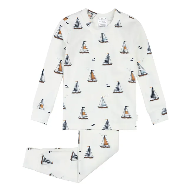 Pijama de manga larga Voiles Algodón orgánico y Modal | Blanco
