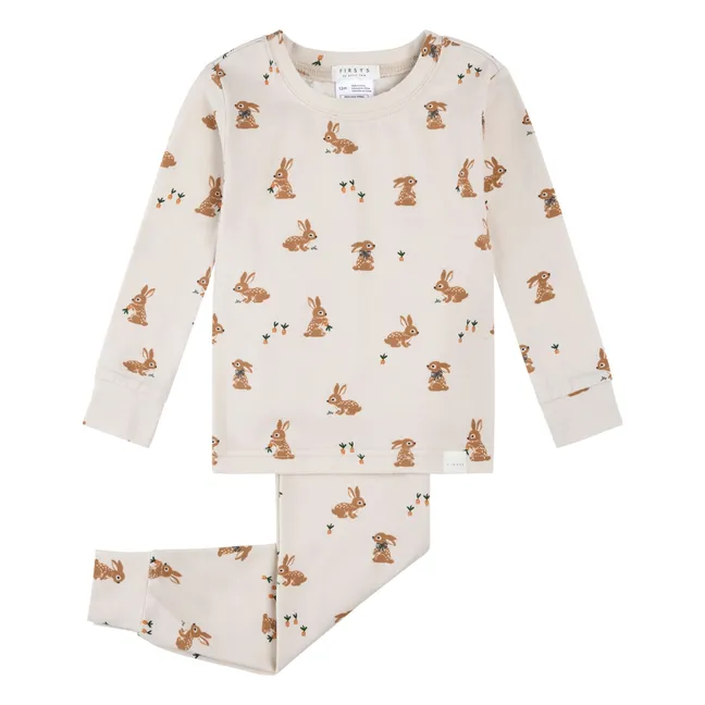 Pijama de manga larga Rabbits Algodón orgánico y Modal | Beige
