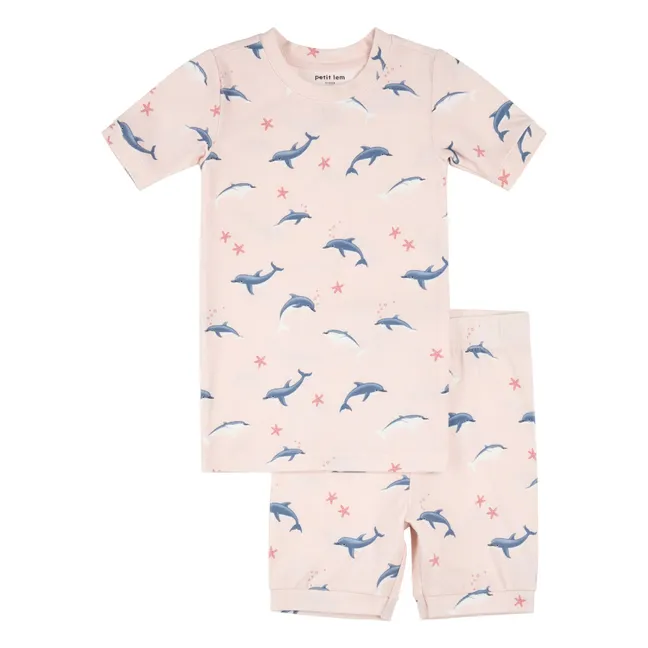 Dolphins Short Pyjamas Organic Cotton and Modal | Pink