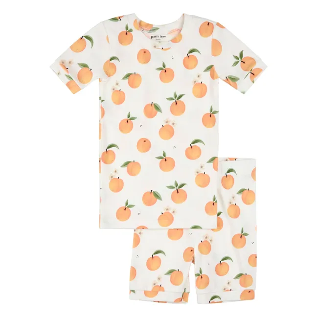 Pyjama Short Clementines Organic Cotton and Modal | White