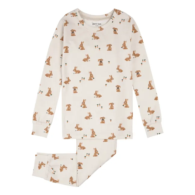 Organic cotton and Modal bunny pyjamas | Beige