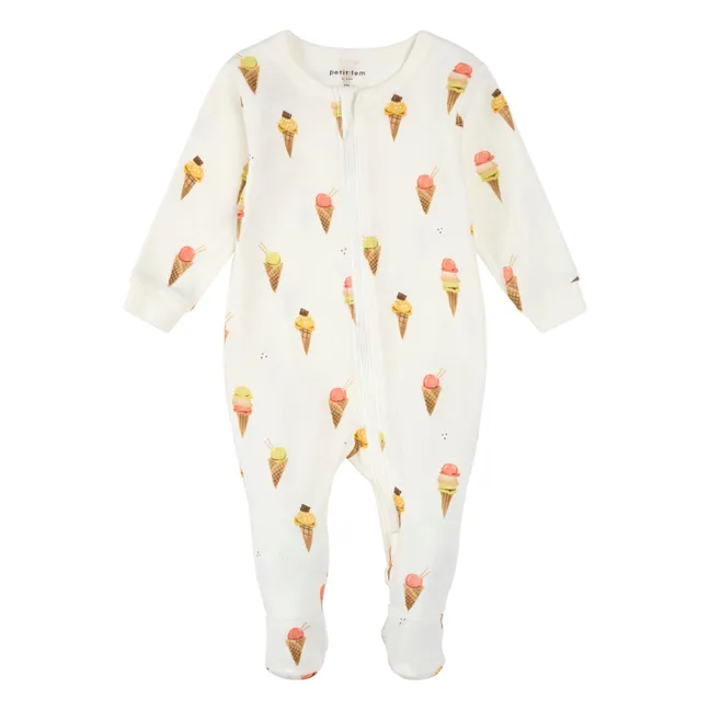 Pyjama avec pieds Glaces Coton Bio | Beige