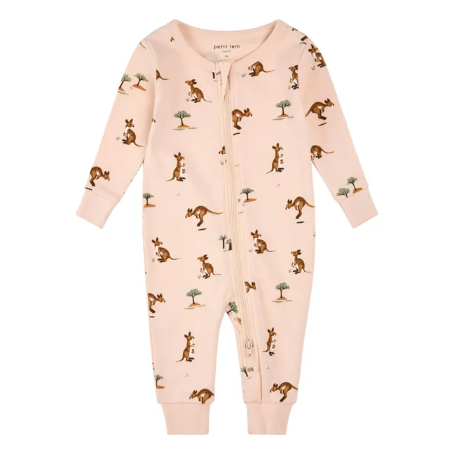 Pyjama sans pieds Kagourous Coton Bio | Rose pâle