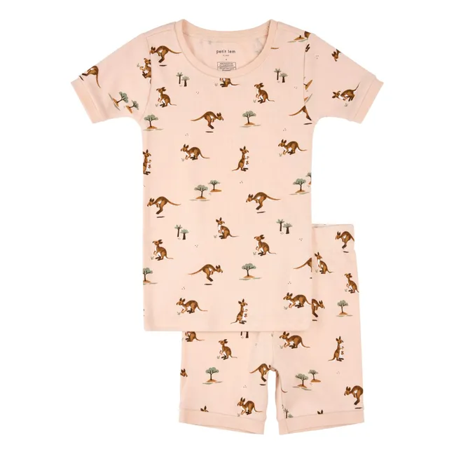 Pyjama Short Kangaroos Organic Cotton | Pale Pink