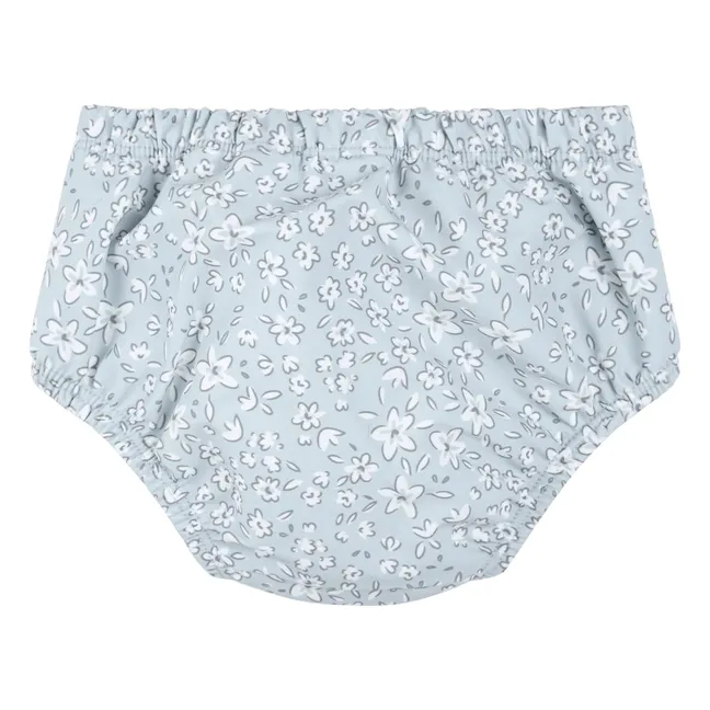 Couche de Bain Anti-UV Fleurie Fibres Recyclées | Bleu
