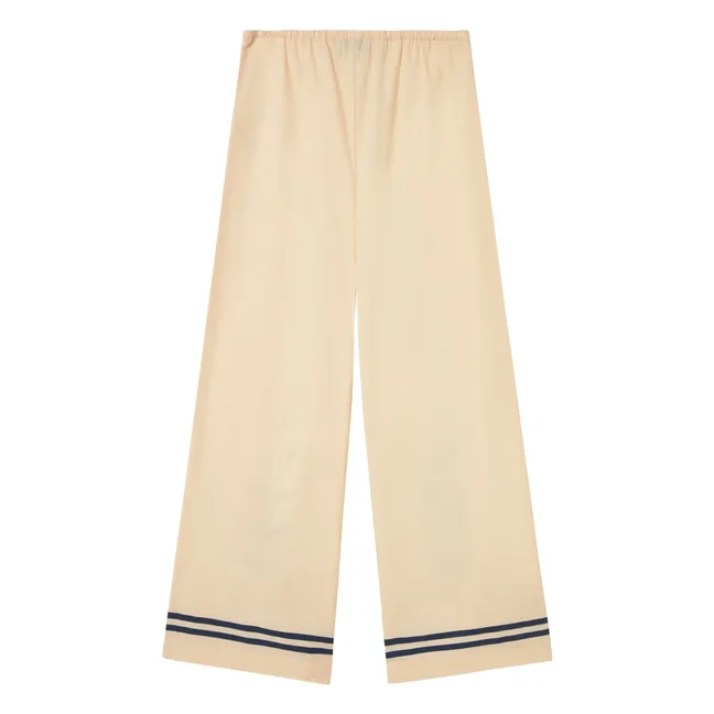 Pantalon Elastiqué Lin et Coton | Crème