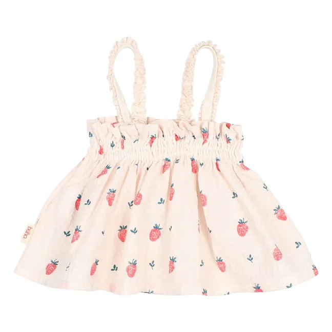 Organic Cotton Strawberry Top | Pale Pink