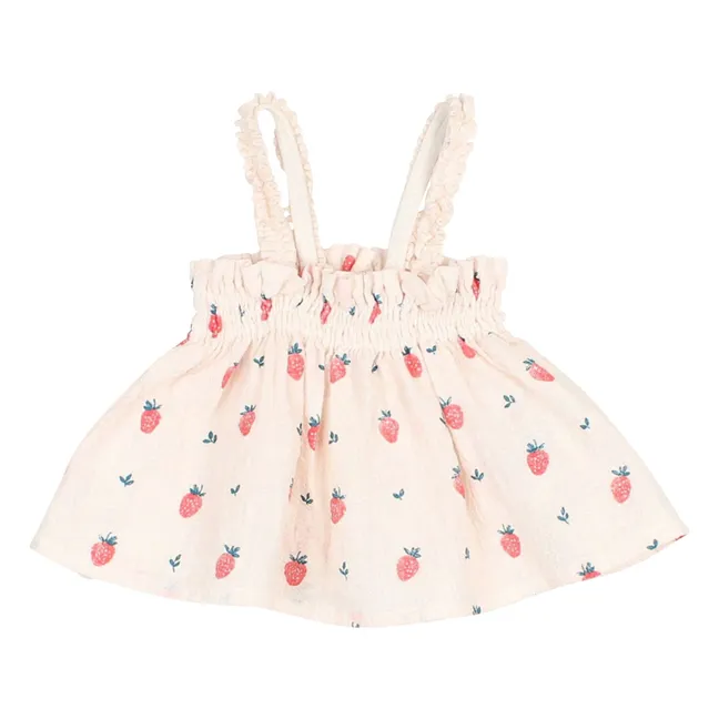 Organic Cotton Strawberry Top | Pale Pink
