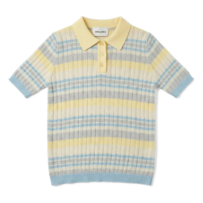 Selma striped polo shirt | Pale yellow