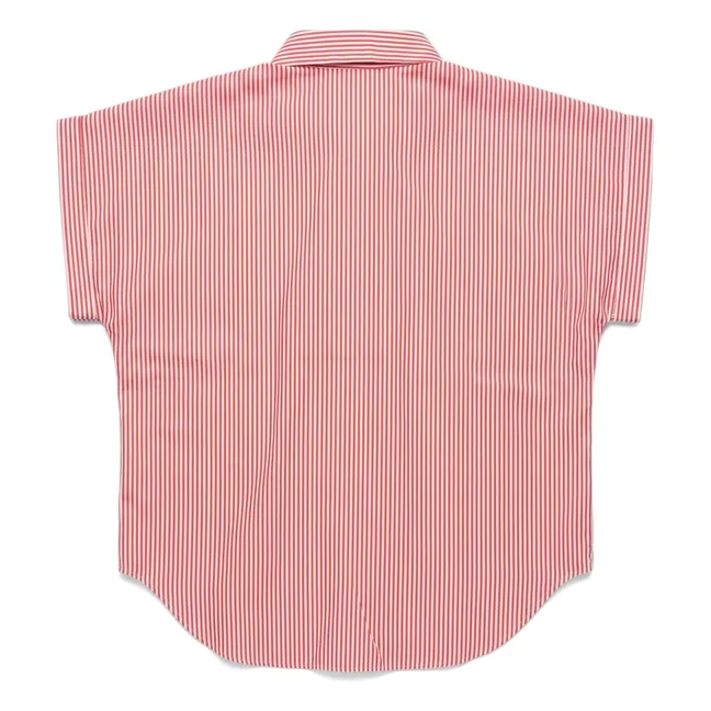 Chemise Crop Bella Rayée | Rouge cerise