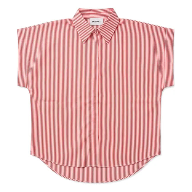 Chemise Crop Bella Rayée | Rouge cerise