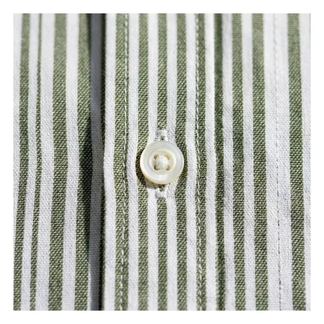 Zola Striped Shirt | Forest Green