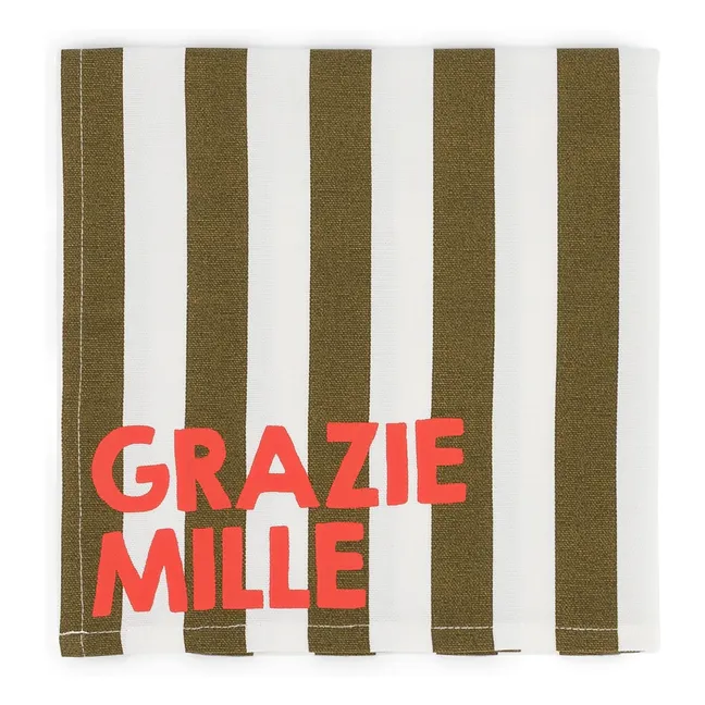 Servilletas Joséphine Grazie Mille - Lote de 2 | Verde Kaki