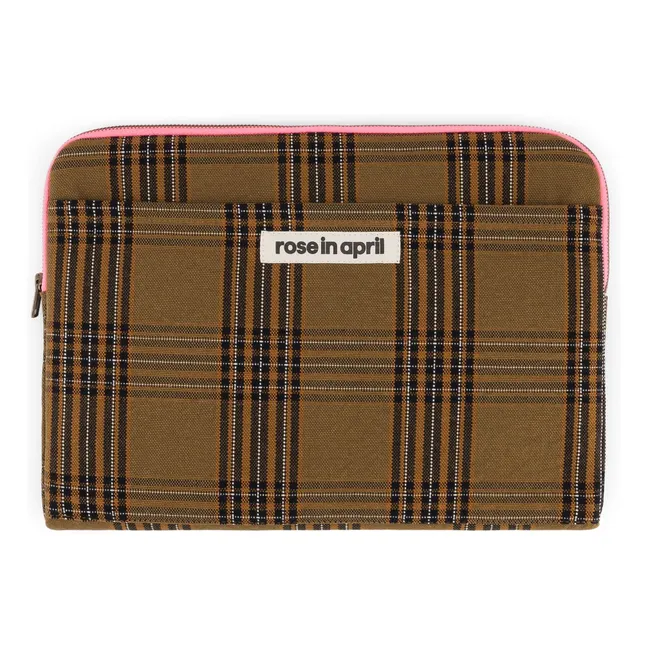 Housse d'ordinateur Octave Tartan | Marron