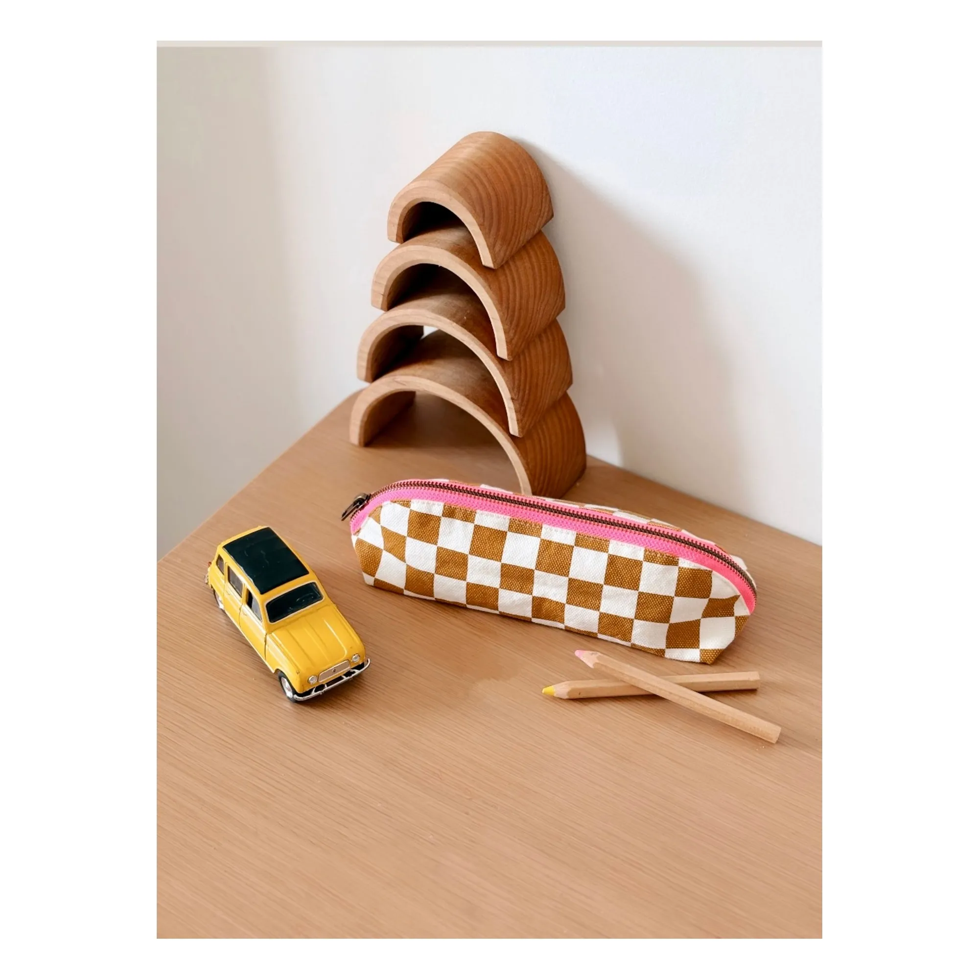Trousse Gaston Damier | Caramel- Image produit n°1