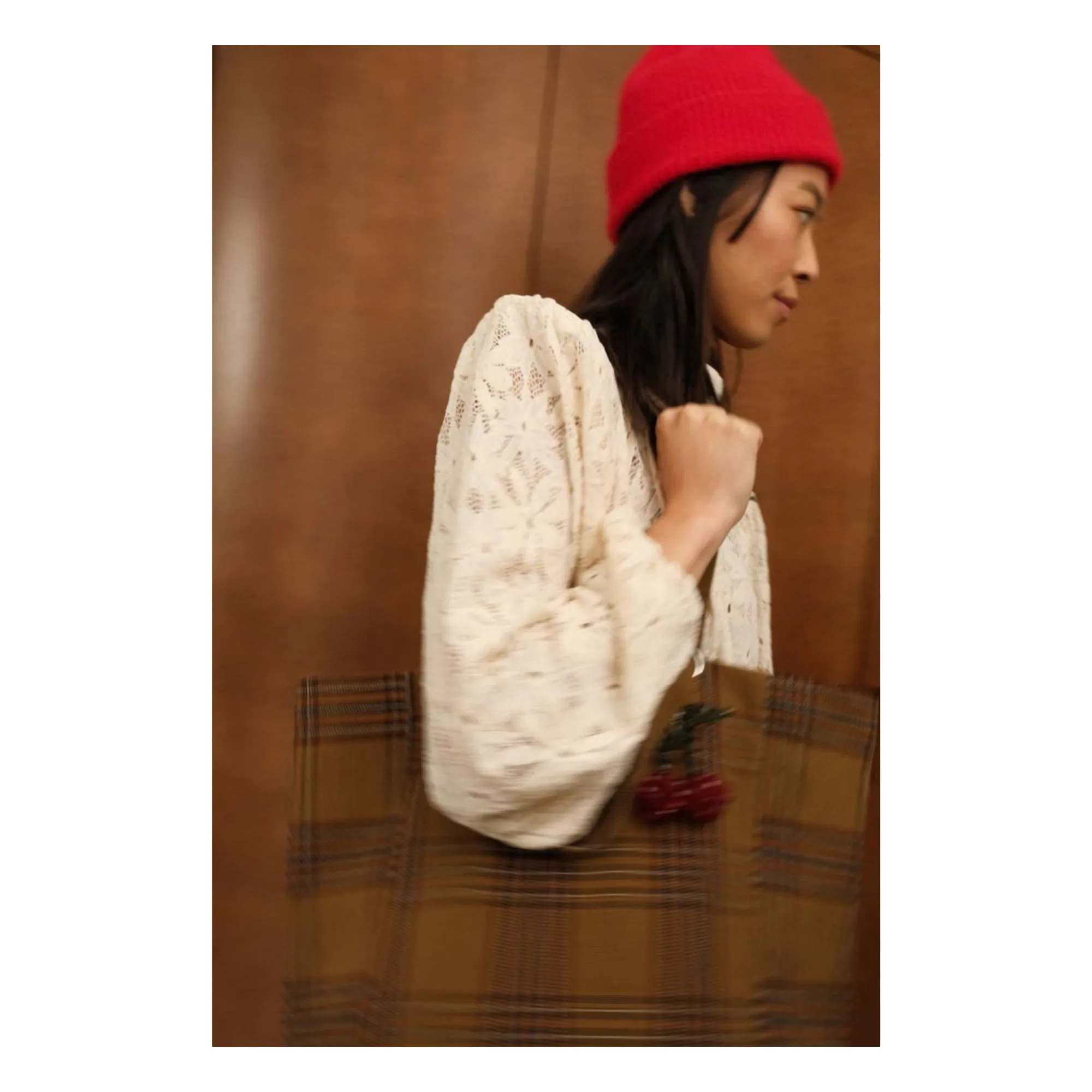 Sac cabas Elisabeth Tartan | Marron- Image produit n°3