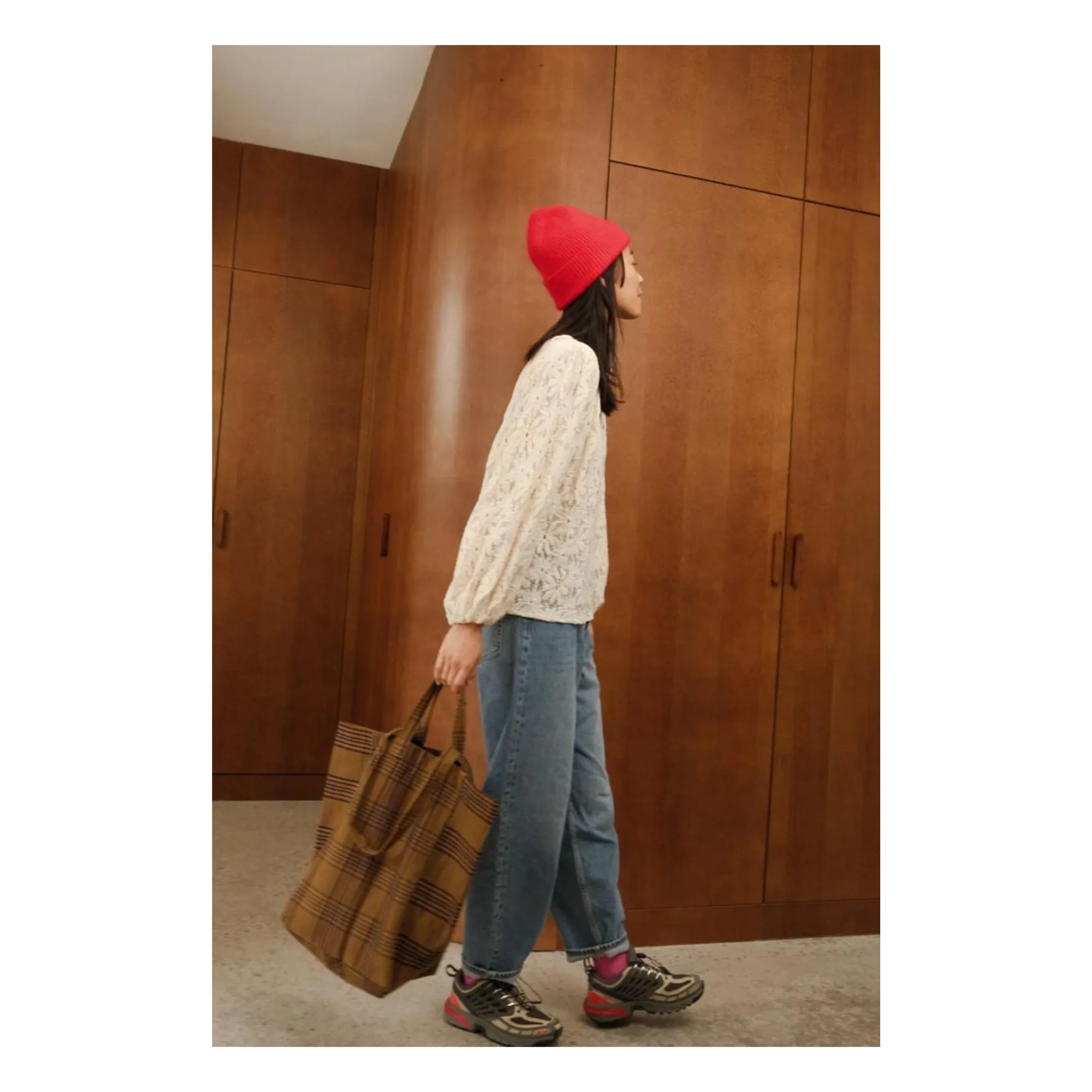 Sac cabas Elisabeth Tartan | Marron- Image produit n°2