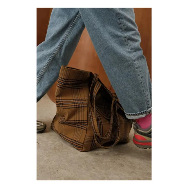 Sac cabas Elisa Tartan | Marron