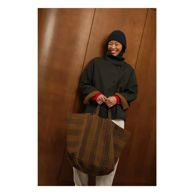 Bolsa de la compra Elisa Tartan | Marrón