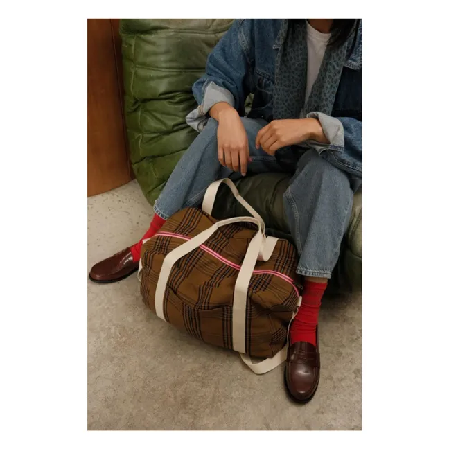 Raphaël Tartan diaper bag | Brown