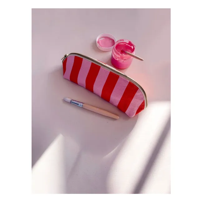 Trousse Gaston Rayée | Rose