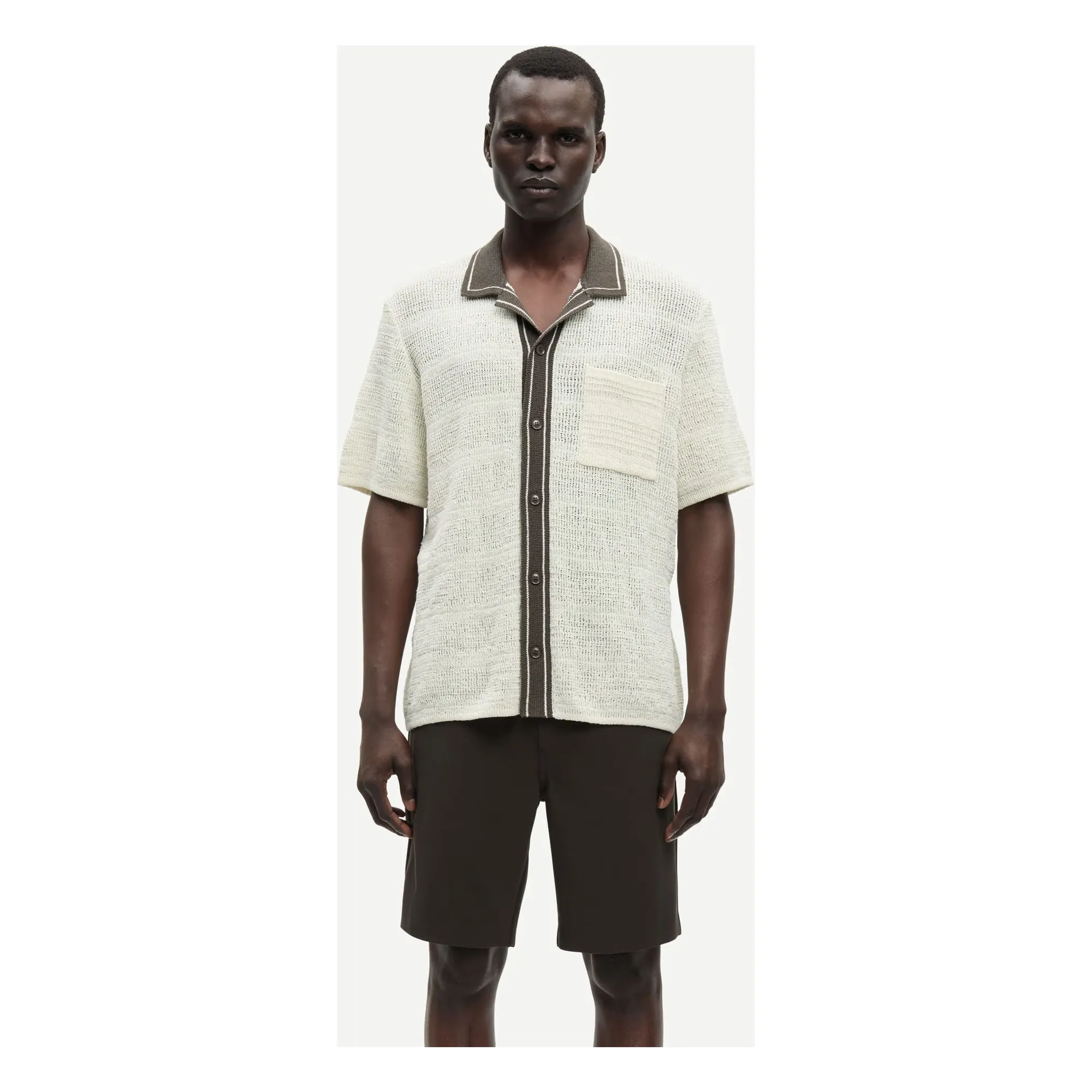 Samsoe Samsoe White Sapercy Maille Short-Sleeve Shirt