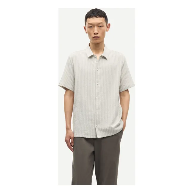 Avan JX Cotton Short Sleeve Shirt | Light grey