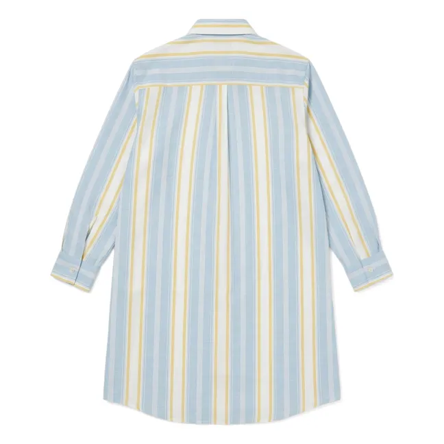 Vestido camisero de rayas Leya | Azul Cielo