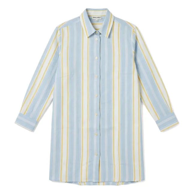 Vestido camisero de rayas Leya | Azul Cielo