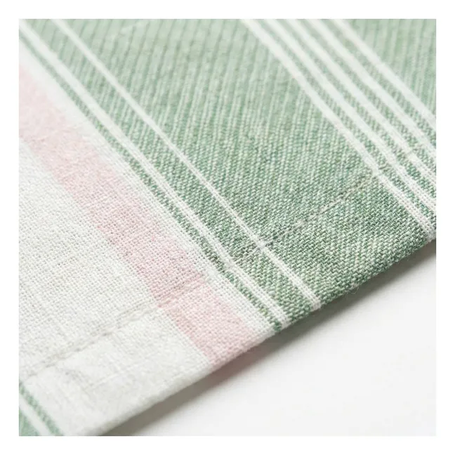 Vestido camisero de rayas Leya | Verde Menta