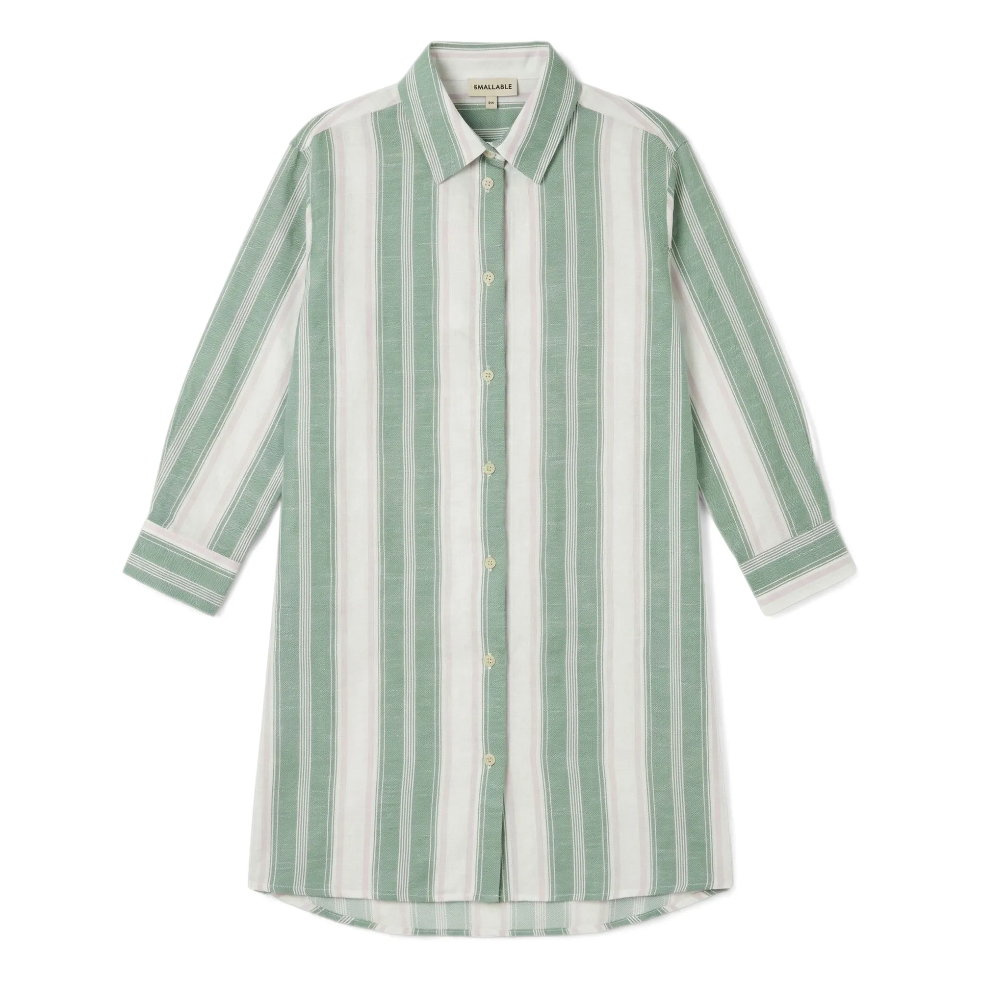 Smallable Kid Mint Green Striped Leya Shirt Dress