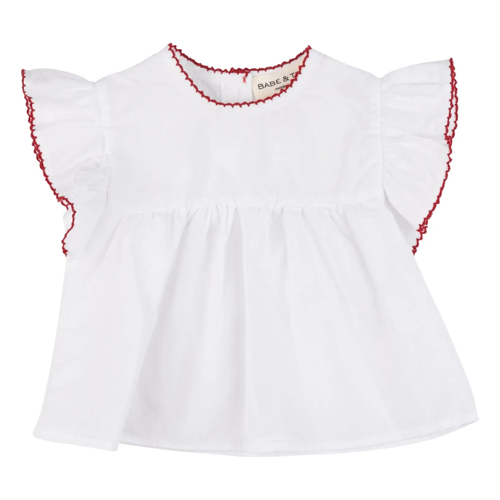 Babe & Tess White Luisa Festoon Blouse
