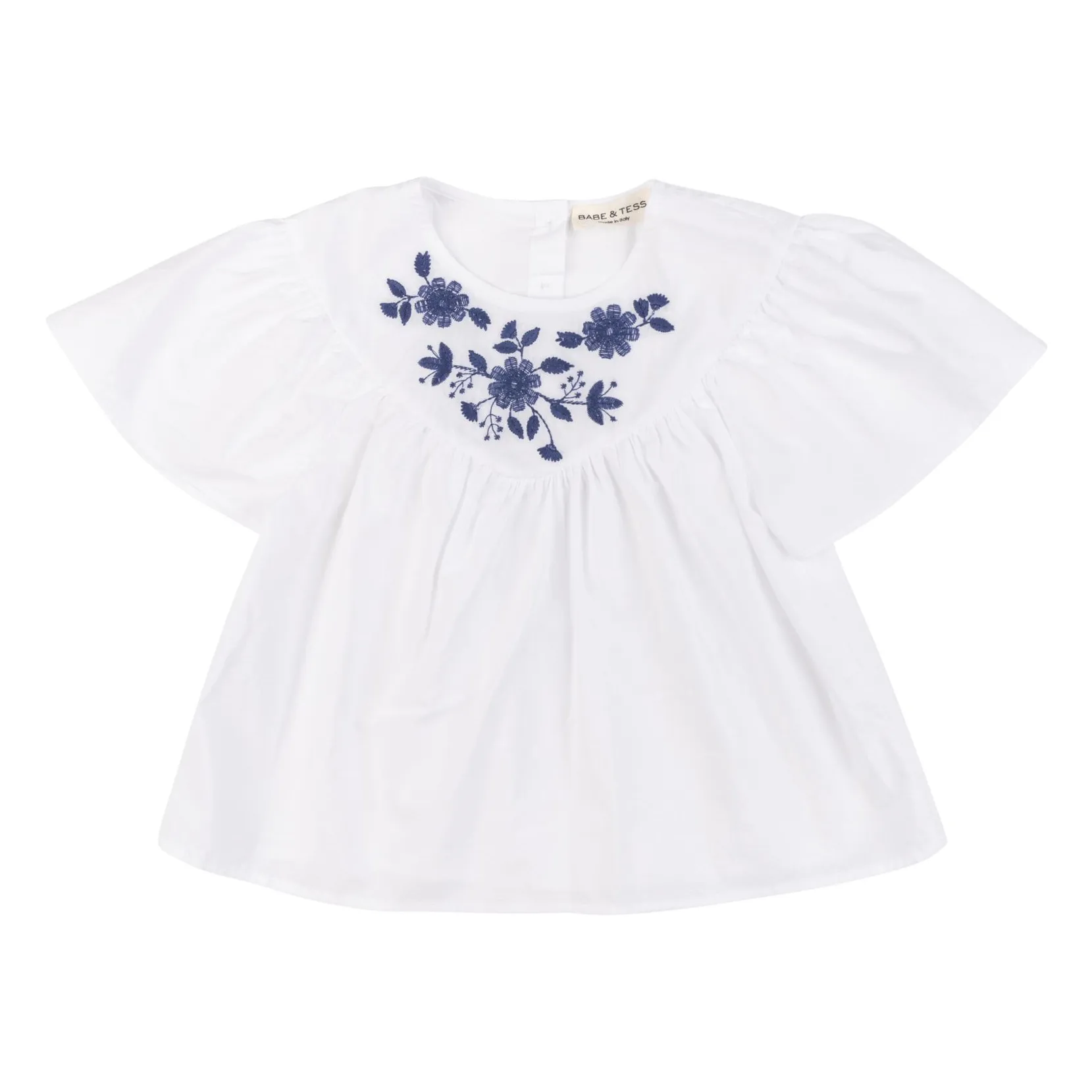 Babe & Tess White Jessica Embroidered Blouse