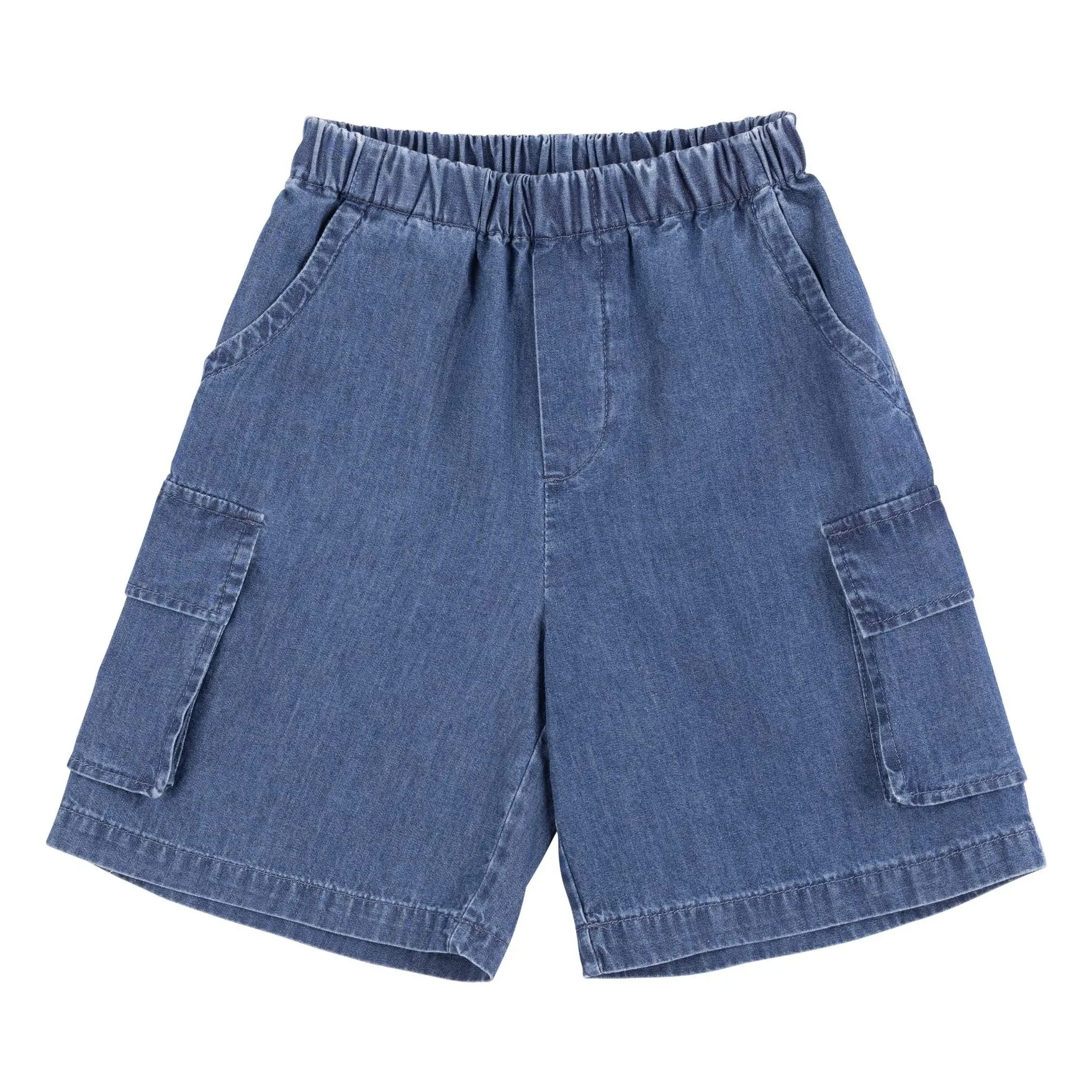 Babe & Tess Blue Bermuda Cargo Denim