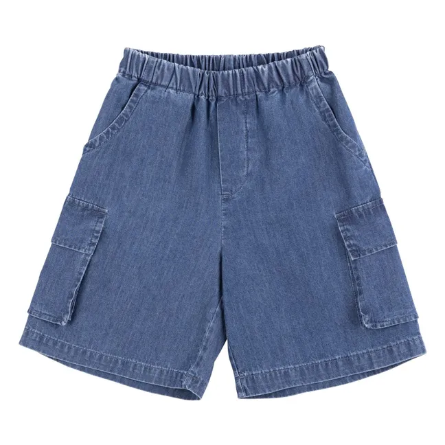 Bermuda Cargo Denim | Bleu