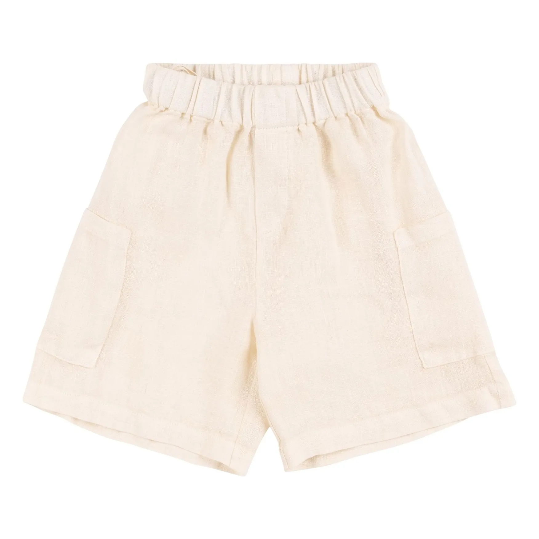 Babe & Tess Off White Alvise Linen Cargo Shorts