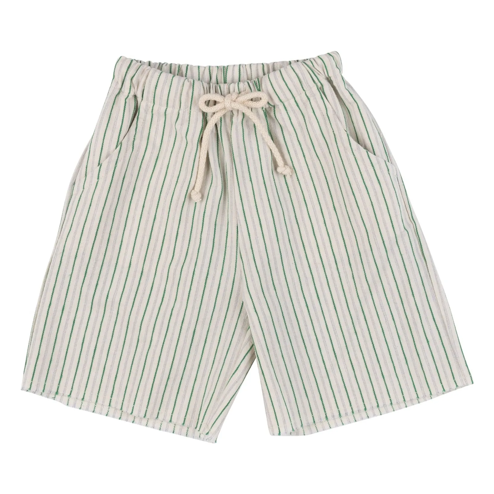 Babe & Tess Green Striped Sebi Bermuda Shorts