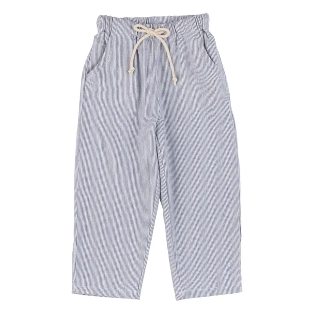 Pantalon Cordon Saint Tropez Rayé | Bleu azur