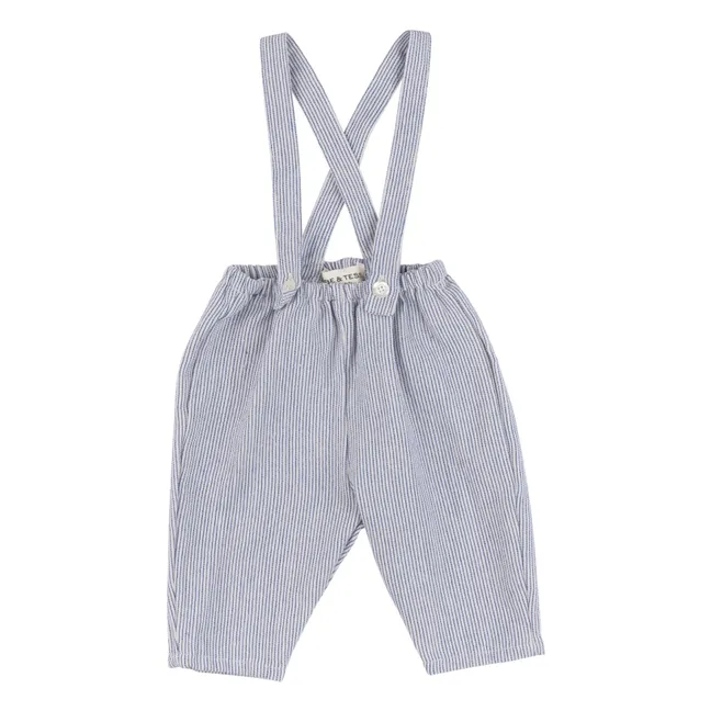 Striped overalls | Azure blue