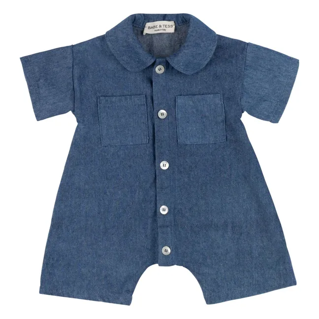 Denim Claudine collar jumpsuit | Blue