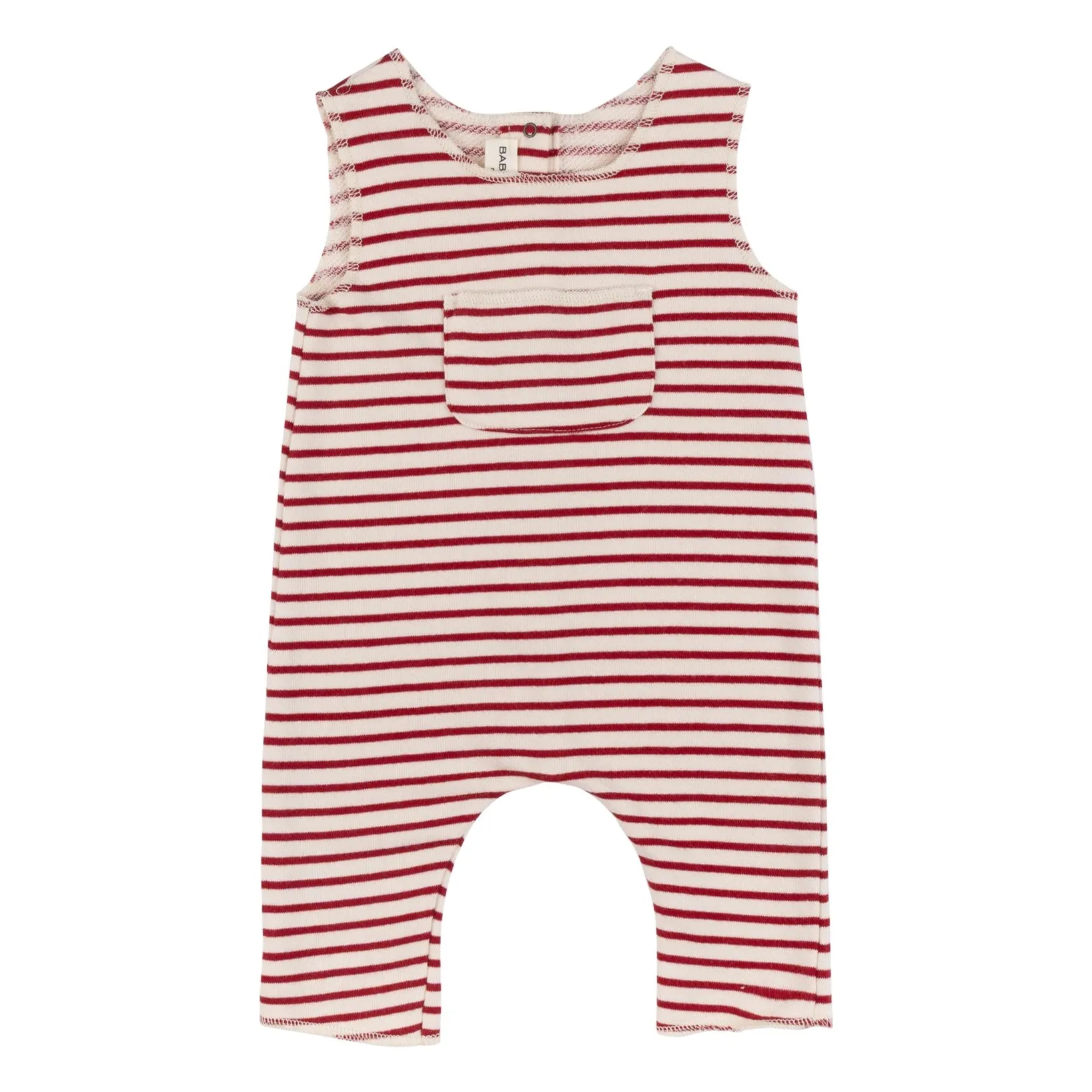 Babe & Tess Red Ettore Striped Jumpsuit