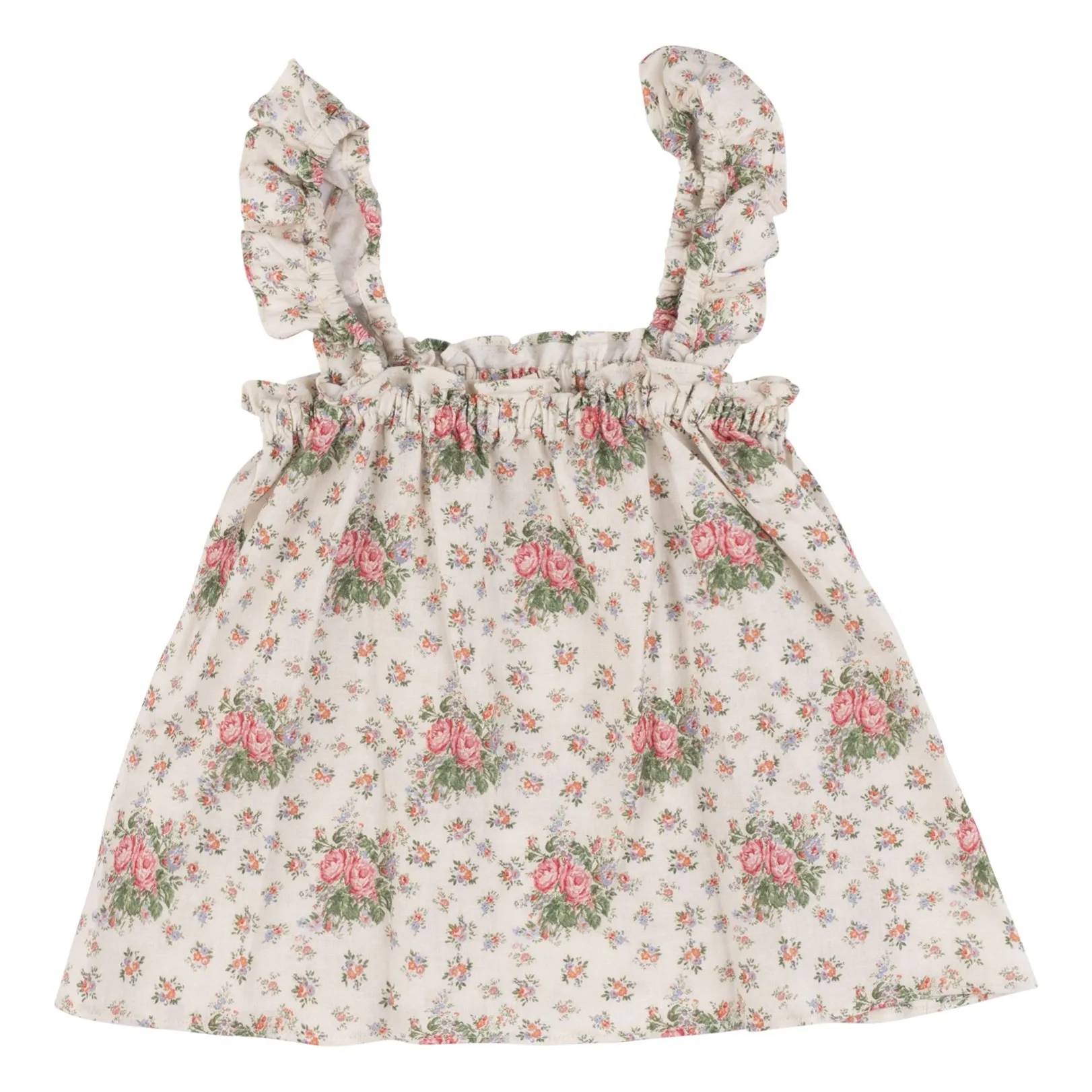 Babe & Tess Ecru Top Théa Fleuri Linen