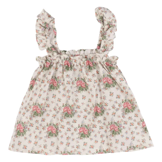 Top Théa Fleuri Lin | Ecru