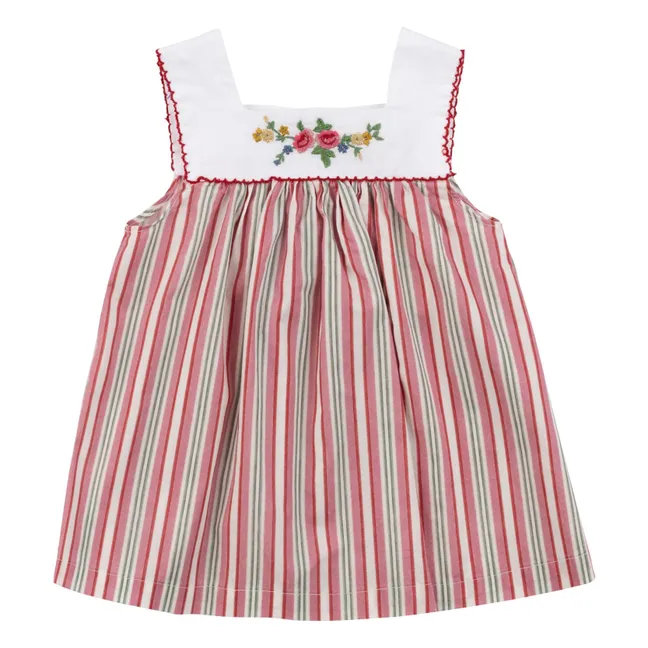 Robe Marta Rayée | Rose