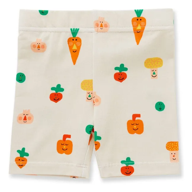 Short Cycliste Carottes Coton Bio | Ecru