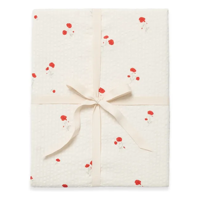 Fitted sheet in seersucker Poppy