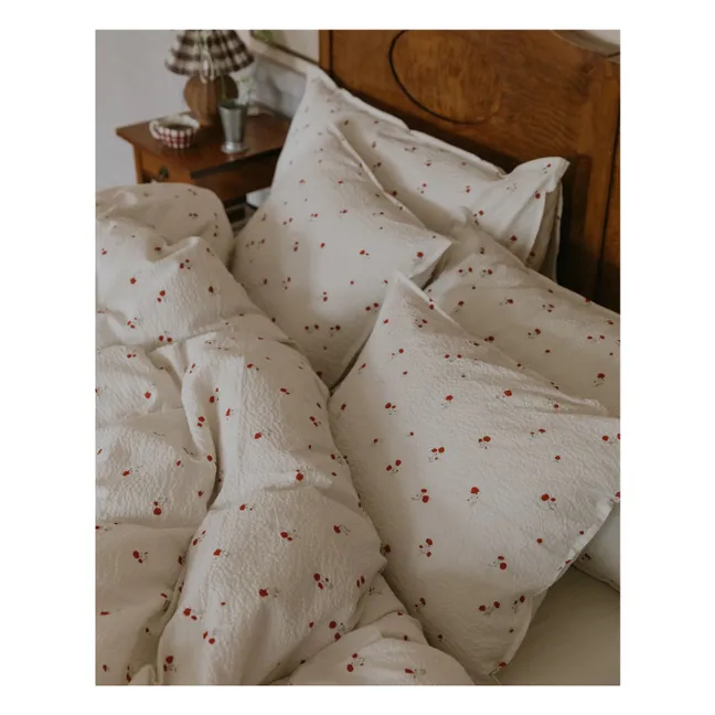 Poppy seersucker pillowcase